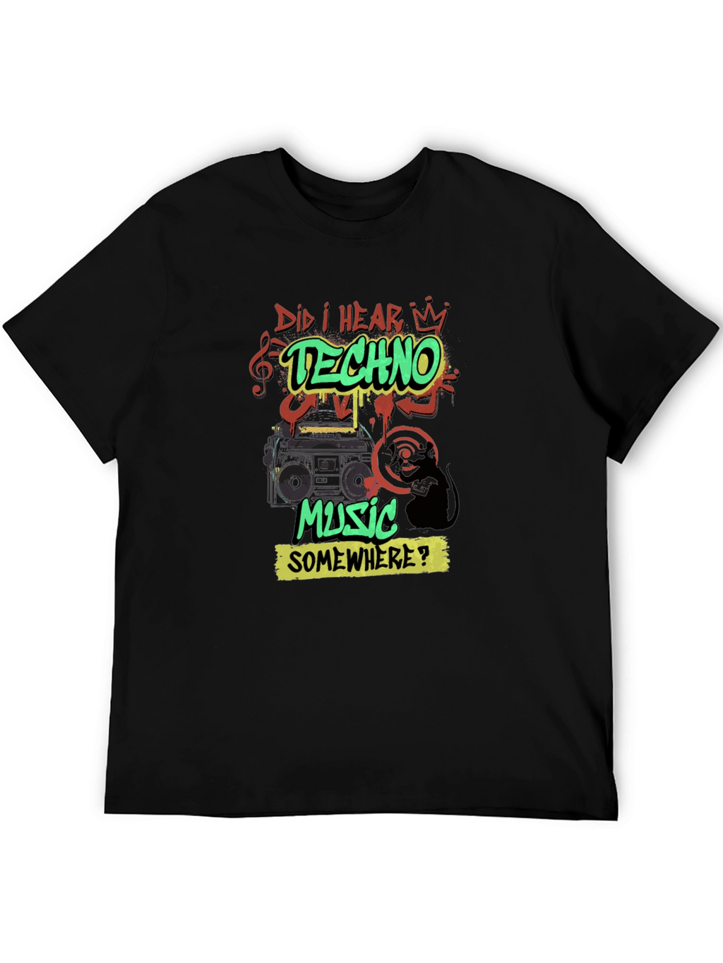 Techno Music Graphic Print T-Shirt