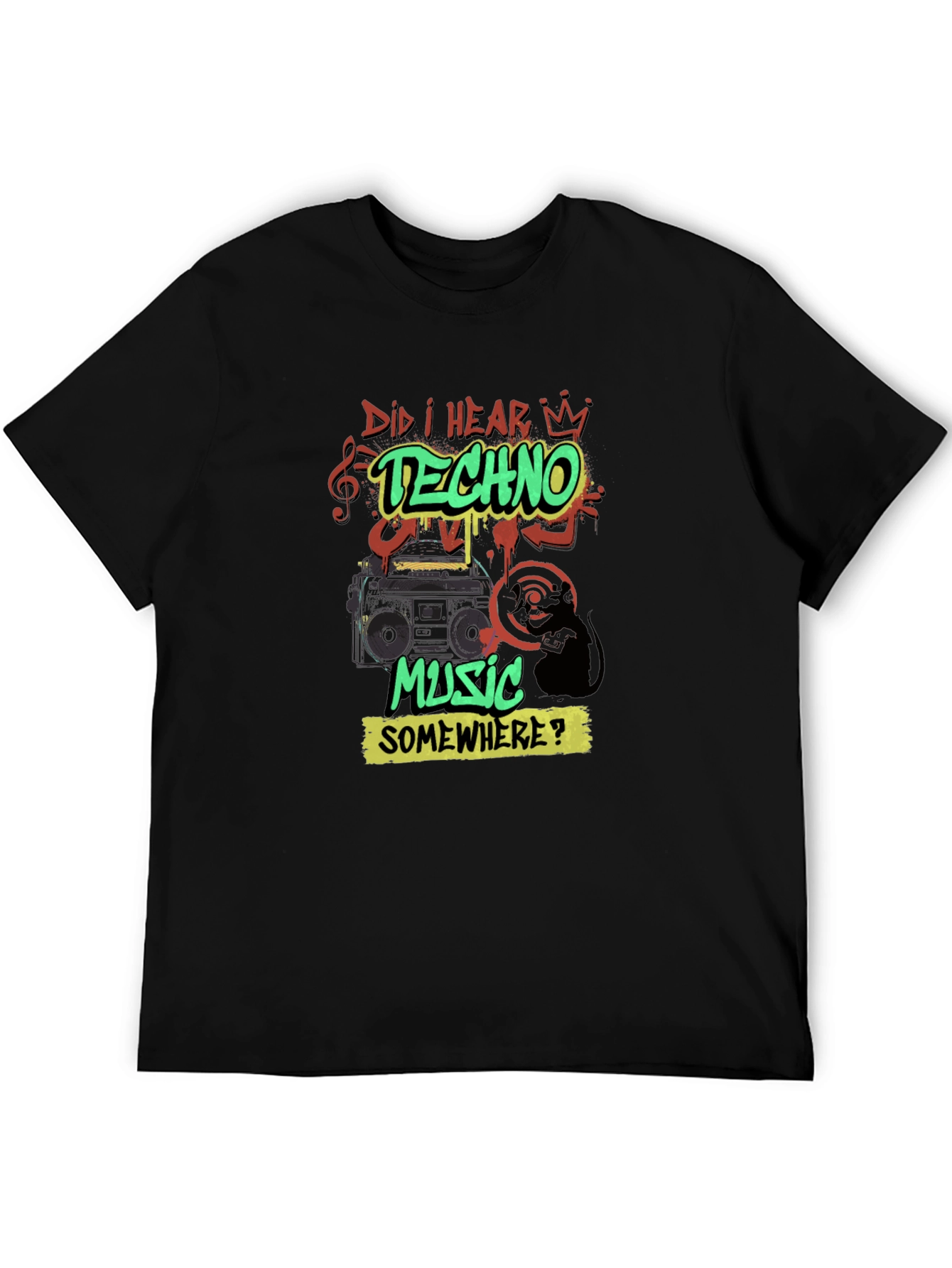 Techno Music Graphic Print T-Shirt