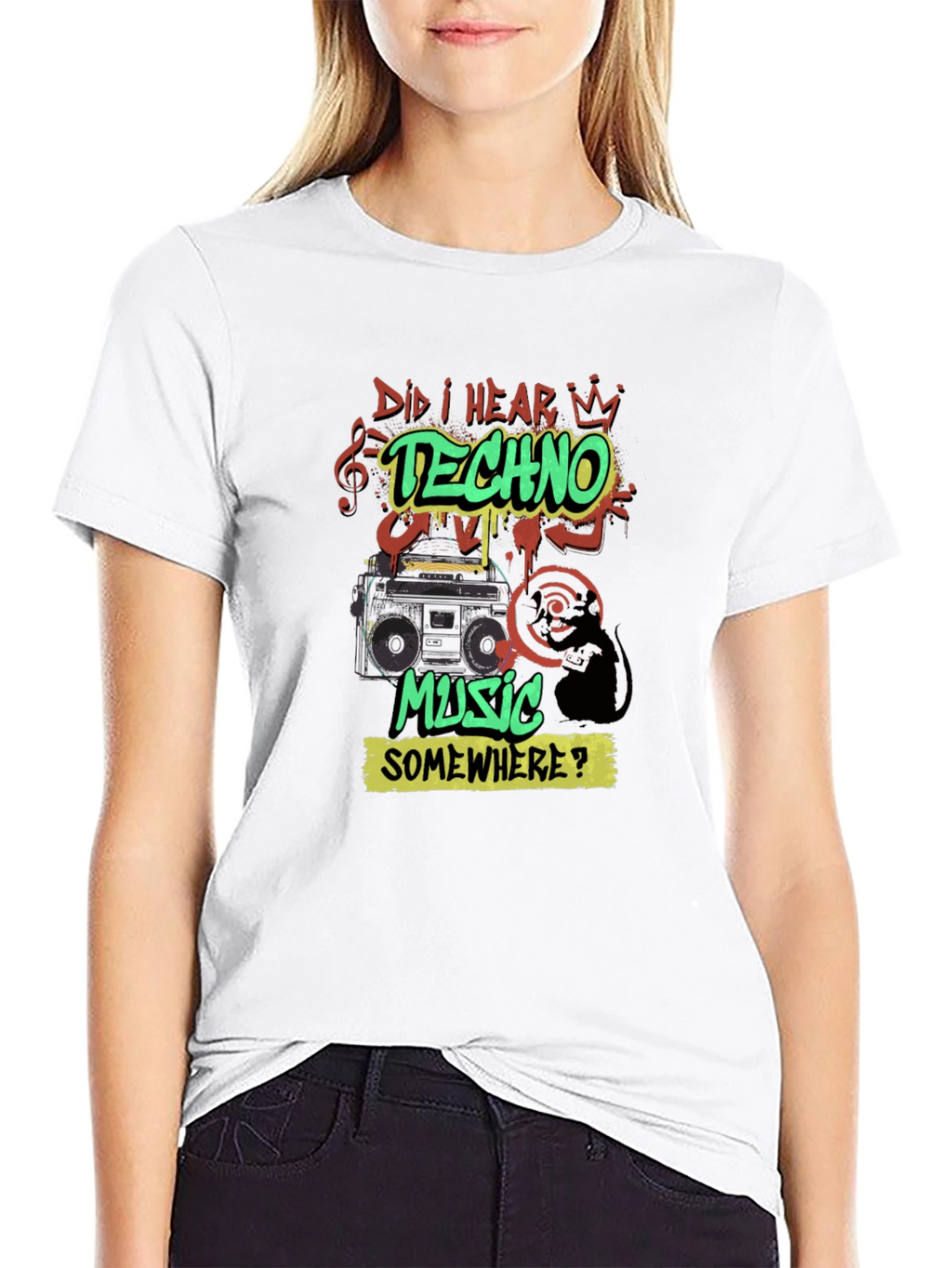 Techno Music Graphic Print T-Shirt