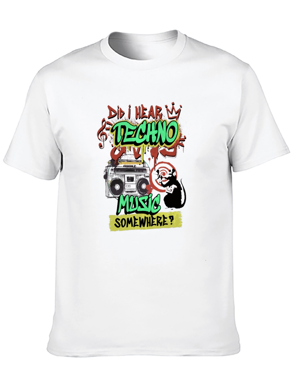 Techno Music Graphic Print T-Shirt