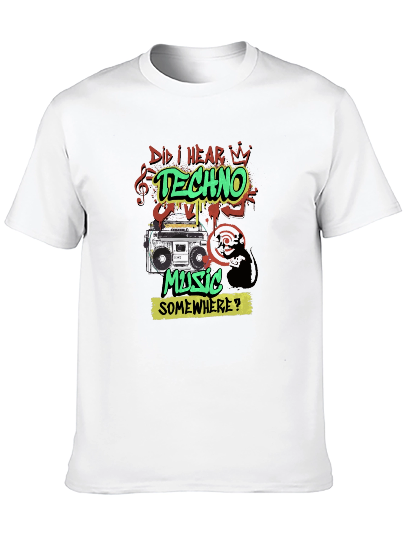 Techno Music Graphic Print T-Shirt