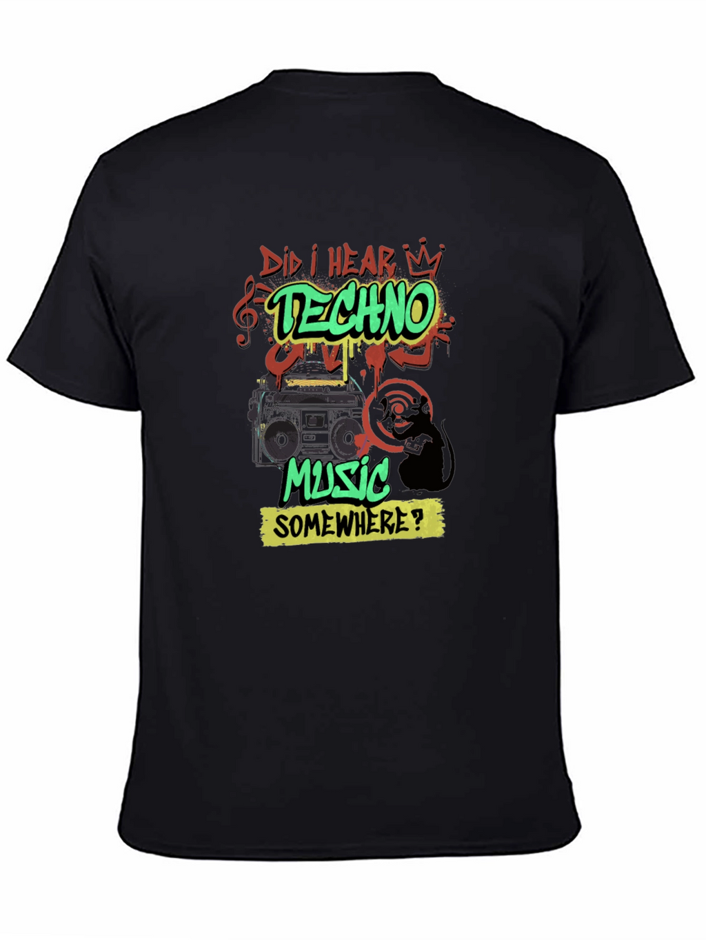 Techno Music Graphic Print T-Shirt