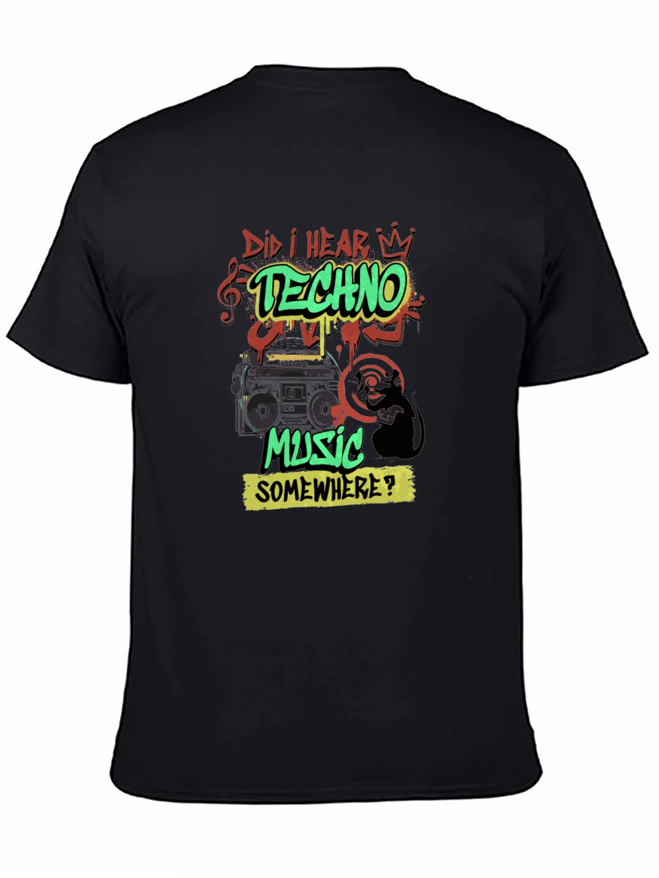 Techno Music Graphic Print T-Shirt