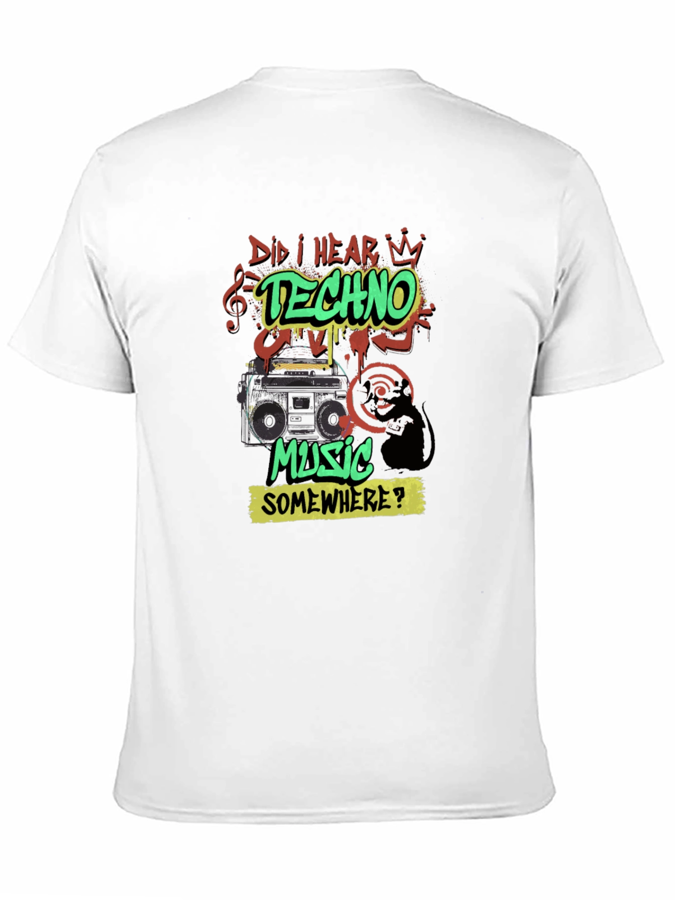 Techno Music Graphic Print T-Shirt