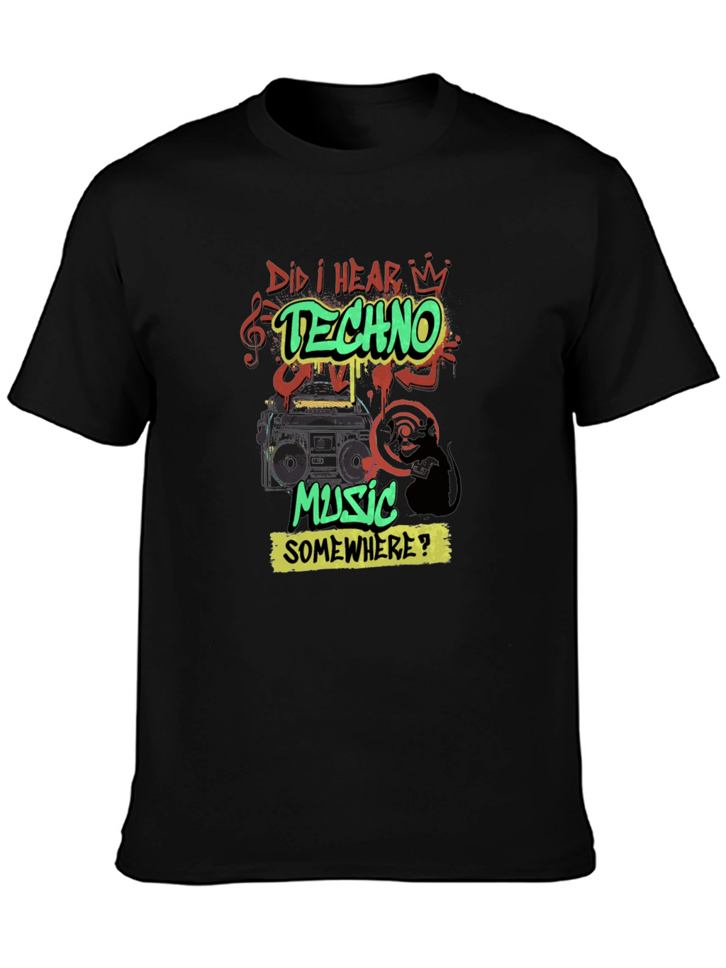 Techno Music Graphic Print T-Shirt