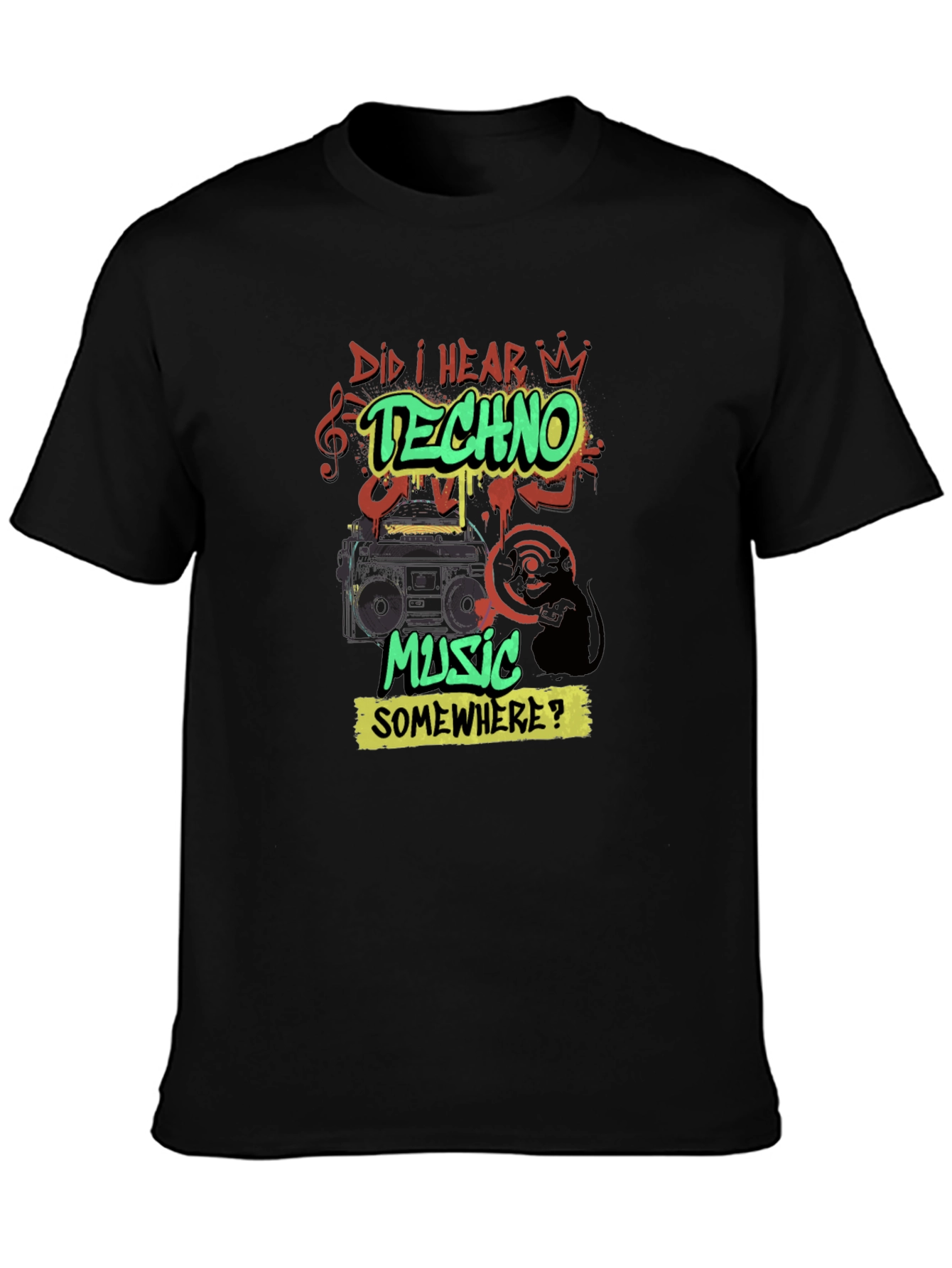 Techno Music Graphic Print T-Shirt