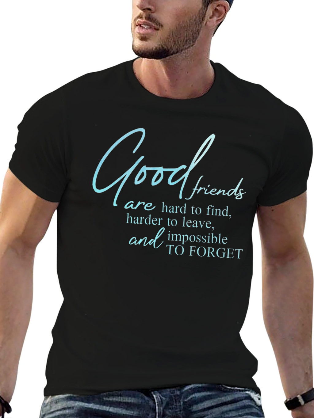 Good Friends T-Shirt - Comfortable Black Tee