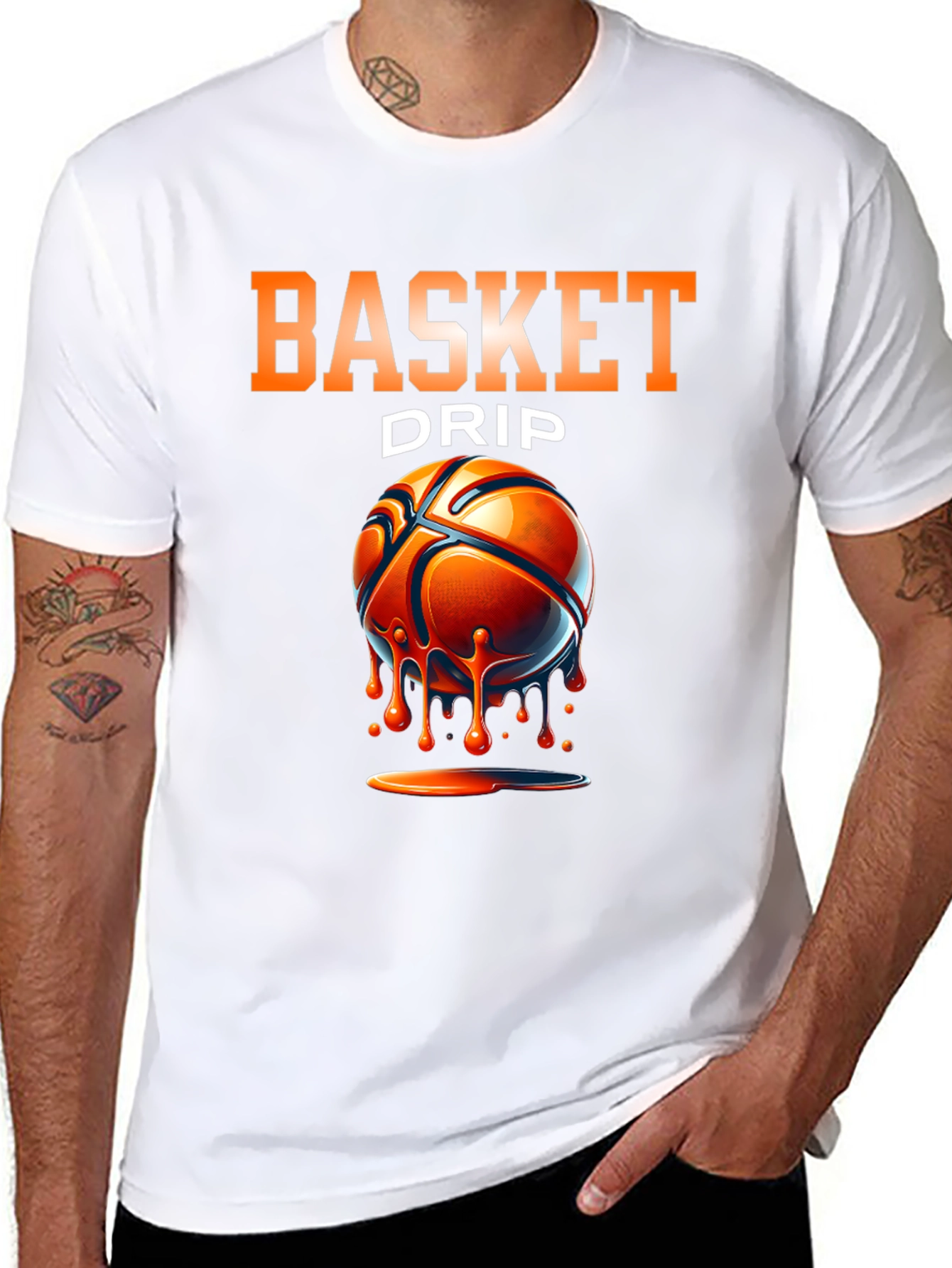Basket Drip T-Shirt - Stylish Basketball Tee