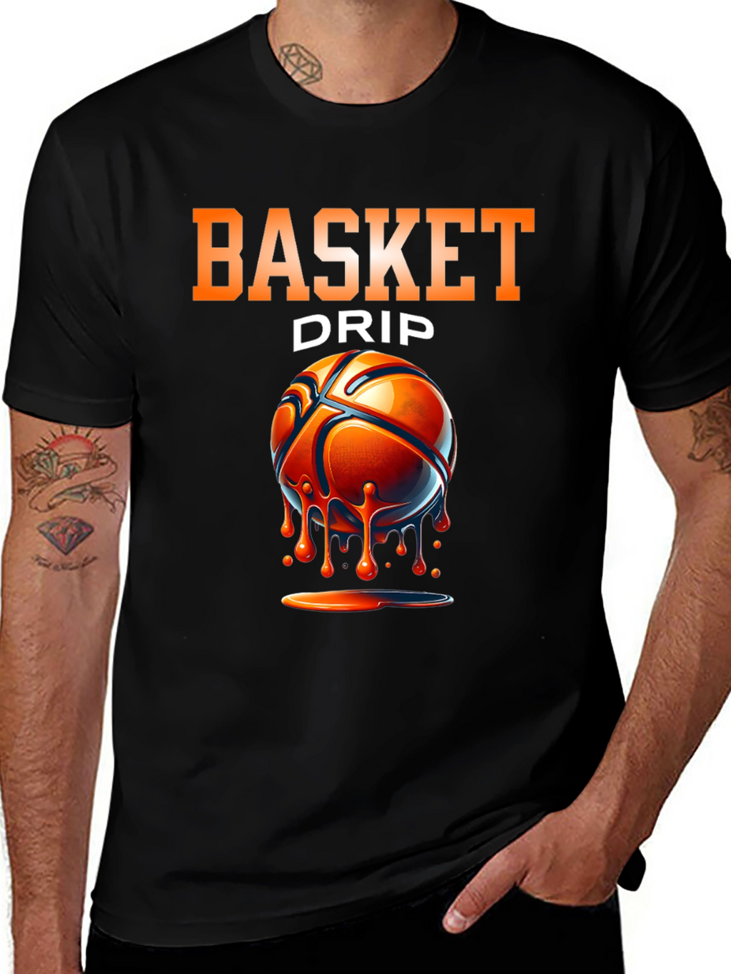 Basket Drip T-Shirt - Stylish Basketball Tee