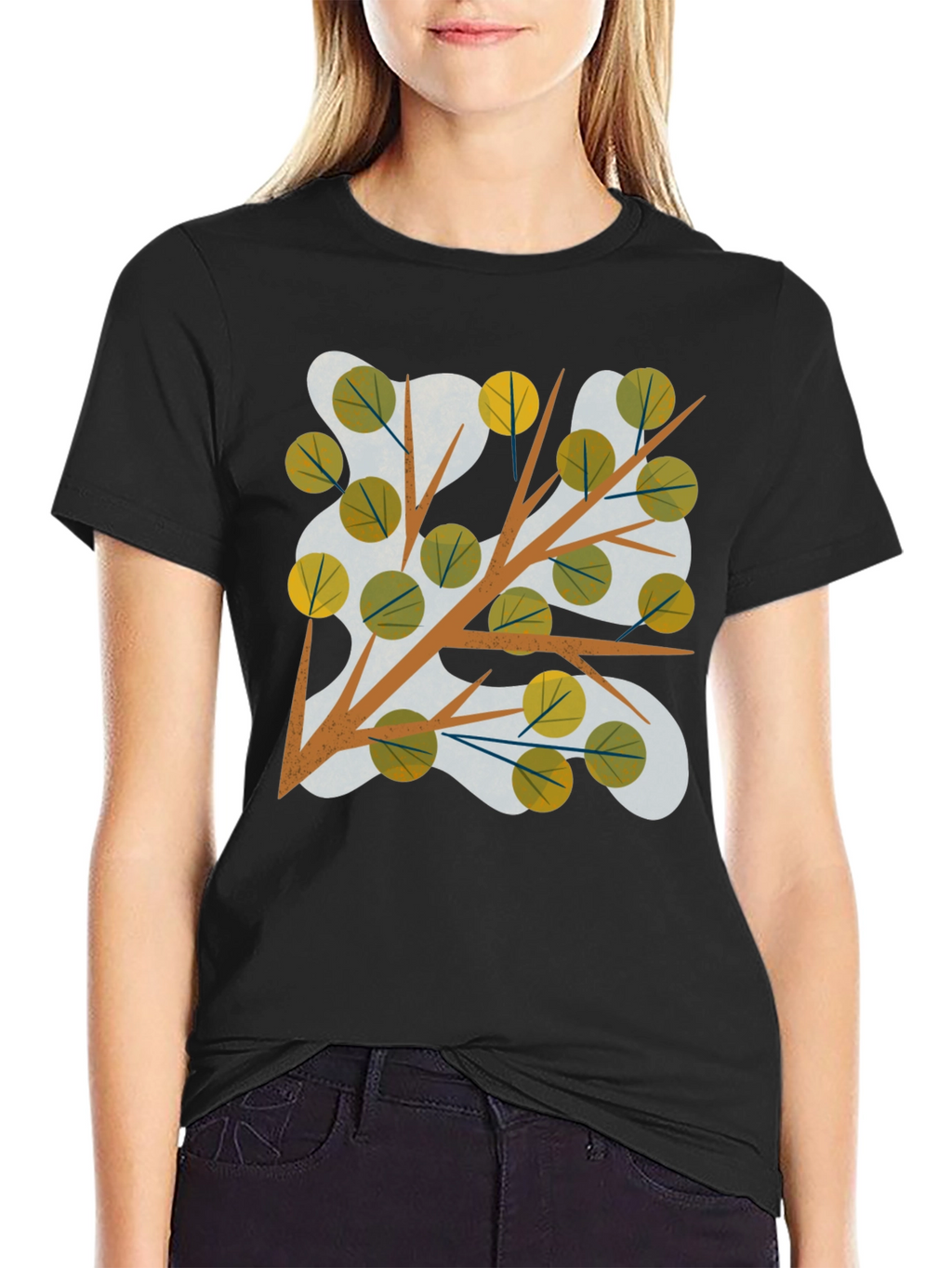 Abstract Tree Branch Graphic Tee - Modern Style