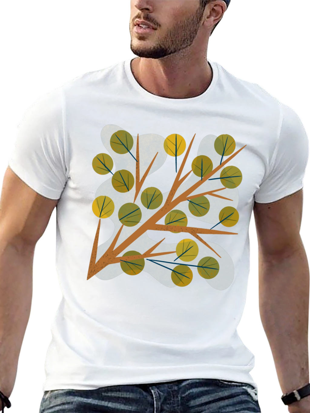 Abstract Tree Branch Graphic Tee - Modern Style