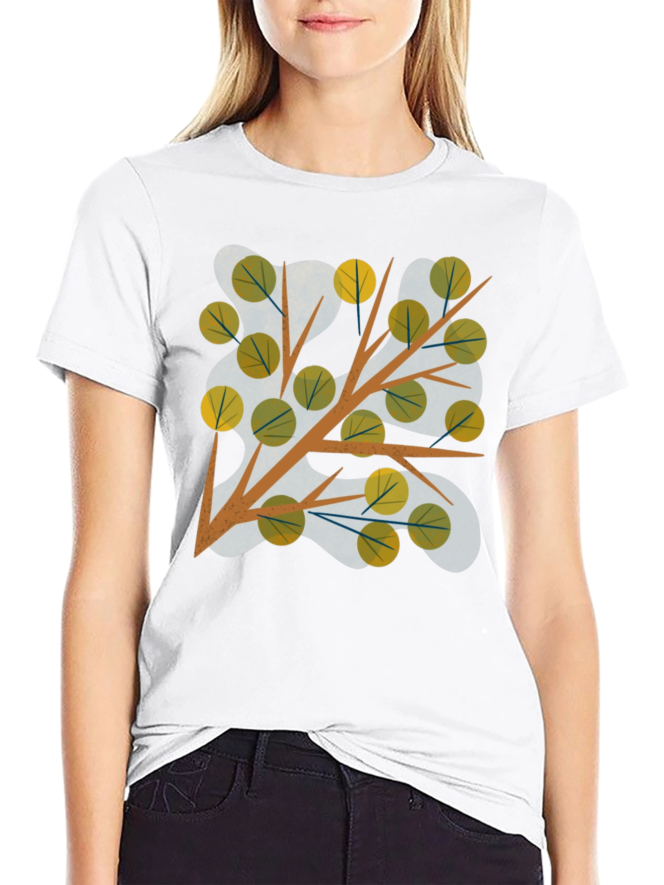 Abstract Tree Branch Graphic Tee - Modern Style