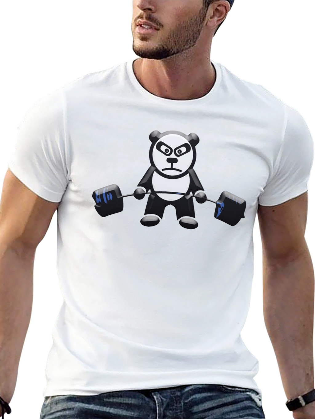 Weightlifting Panda Black T-Shirt