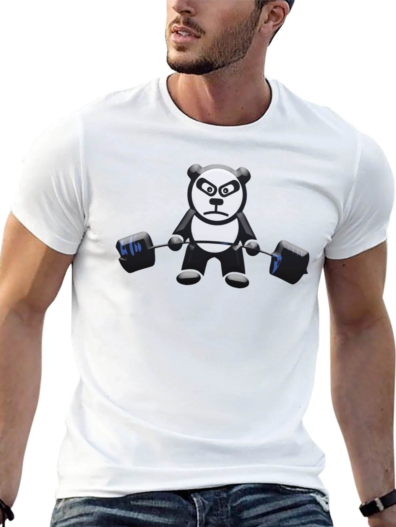 Weightlifting Panda Black T-Shirt