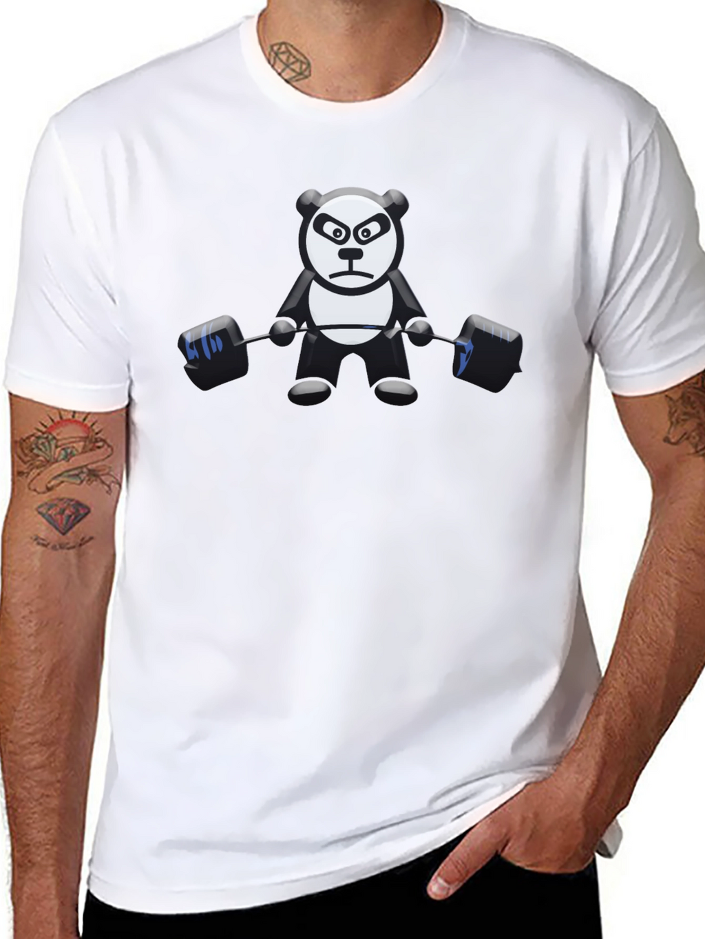 Weightlifting Panda Black T-Shirt