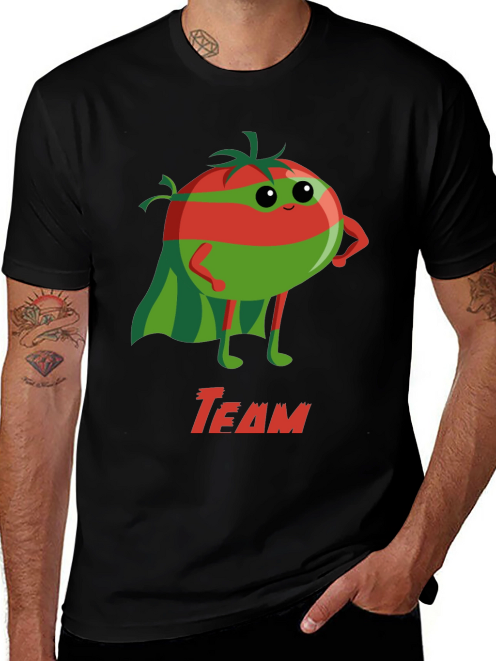 Team Tomato Superhero Graphic T-Shirt
