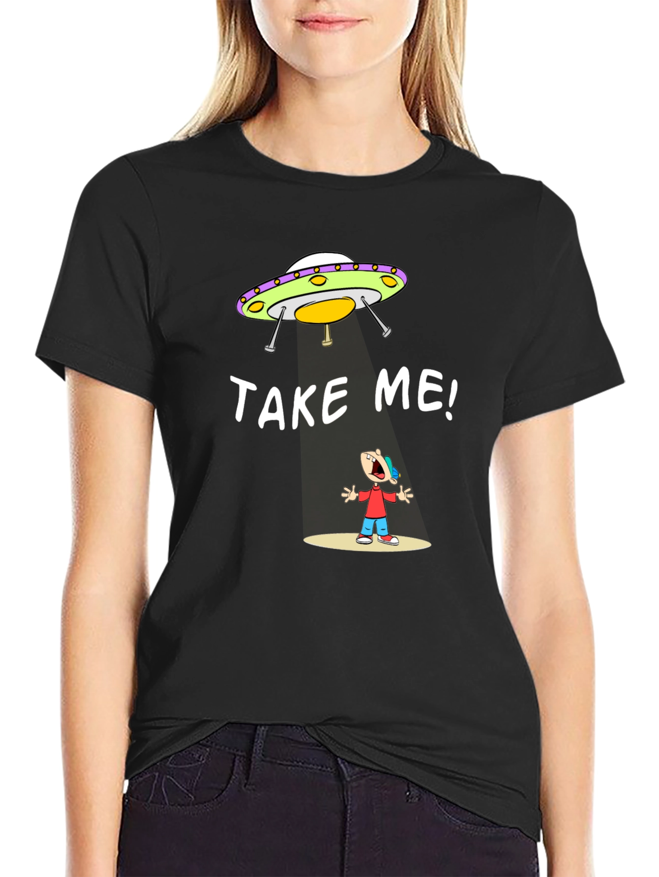 Take Me Alien Abduction Graphic T-Shirt