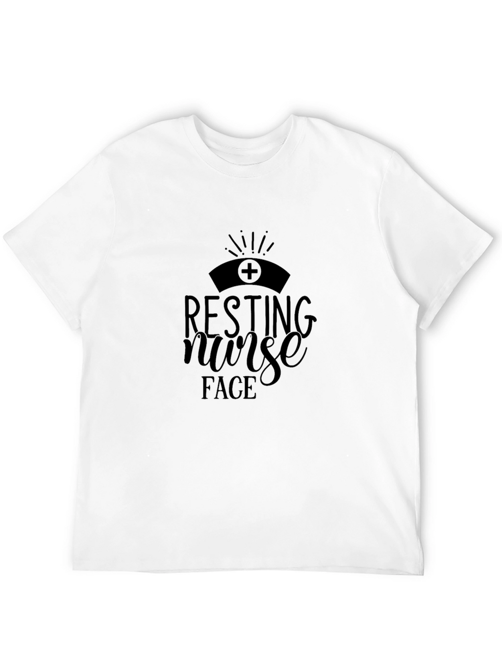 Resting Nurse Face Black T-Shirt - Healthcare Apparel