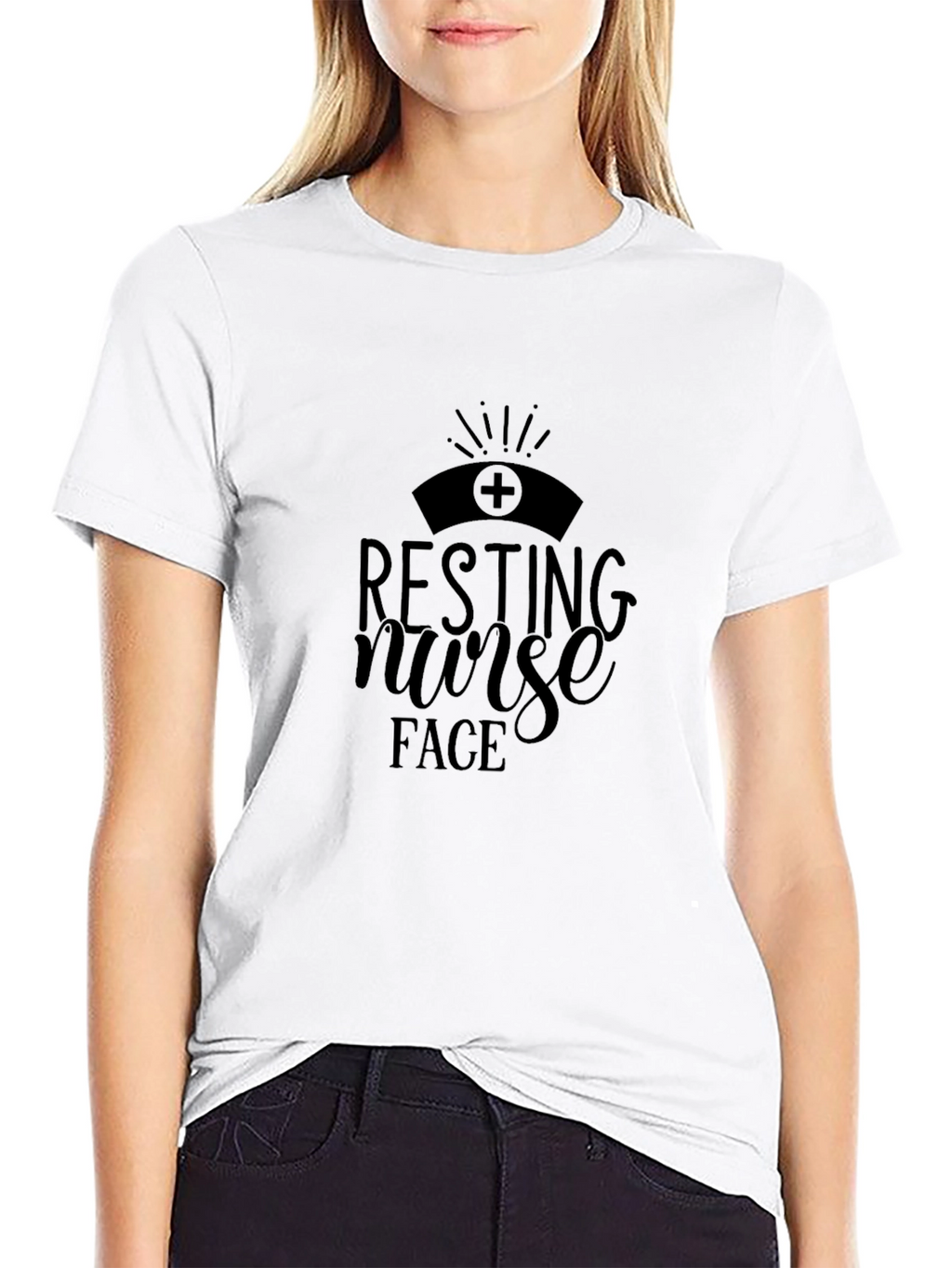 Resting Nurse Face Black T-Shirt - Healthcare Apparel