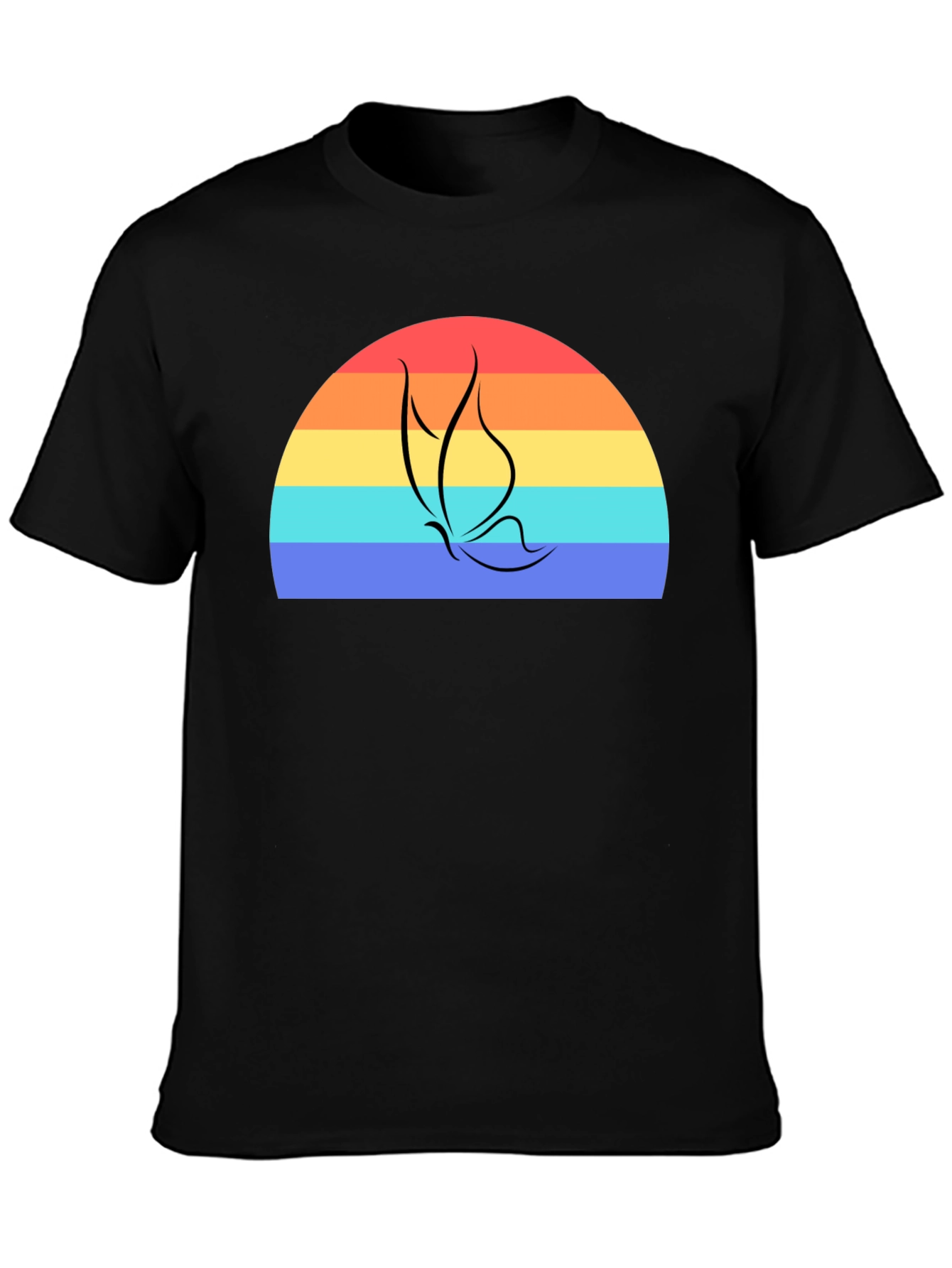 Retro Butterfly Sunset Graphic Tee