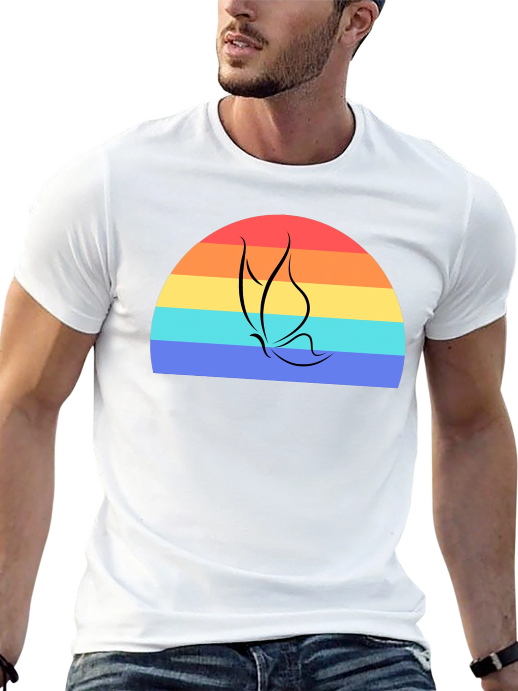 Retro Butterfly Sunset Graphic Tee