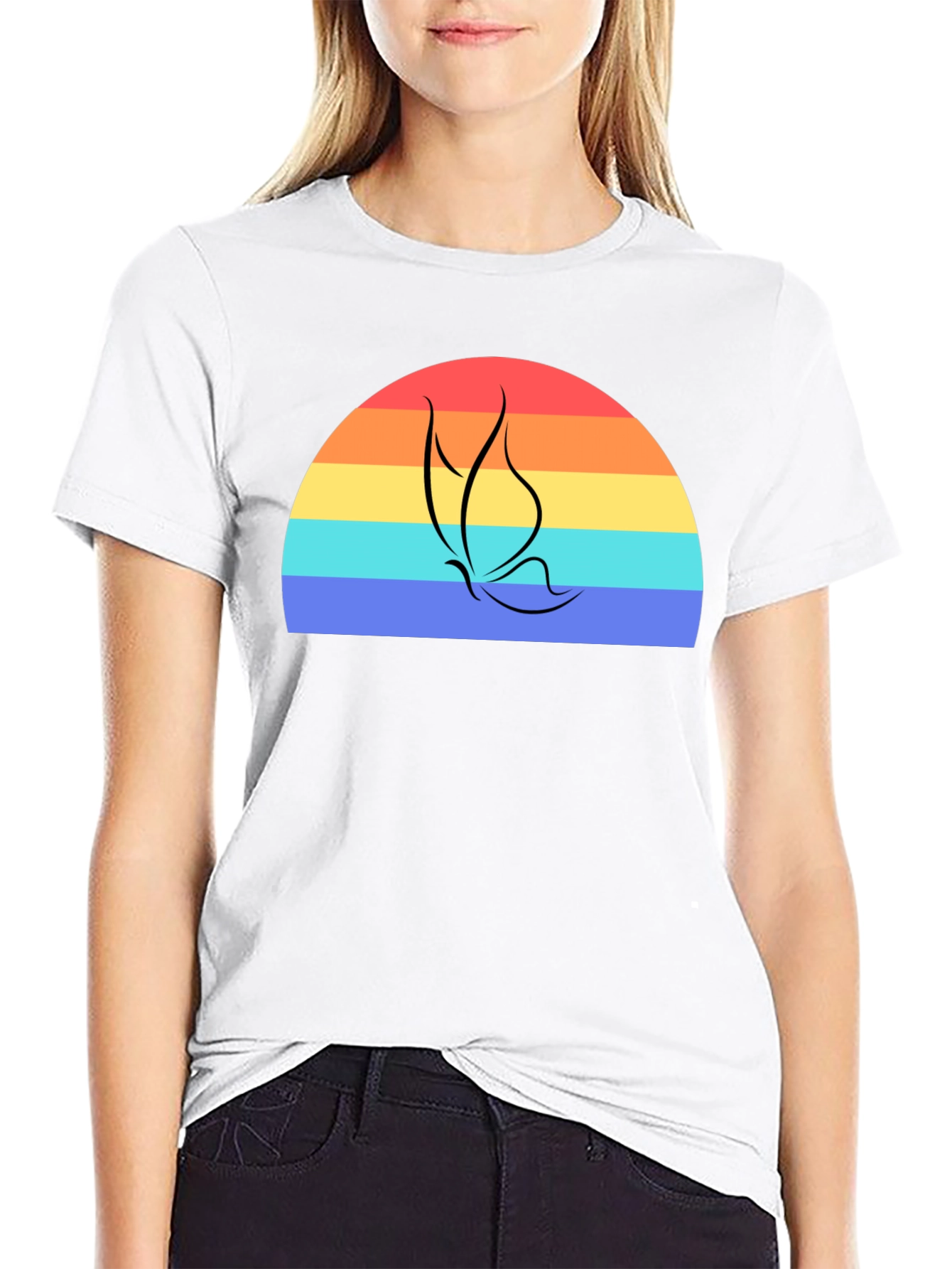 Retro Butterfly Sunset Graphic Tee