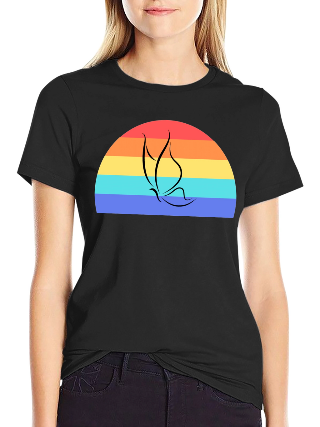 Retro Butterfly Sunset Graphic Tee