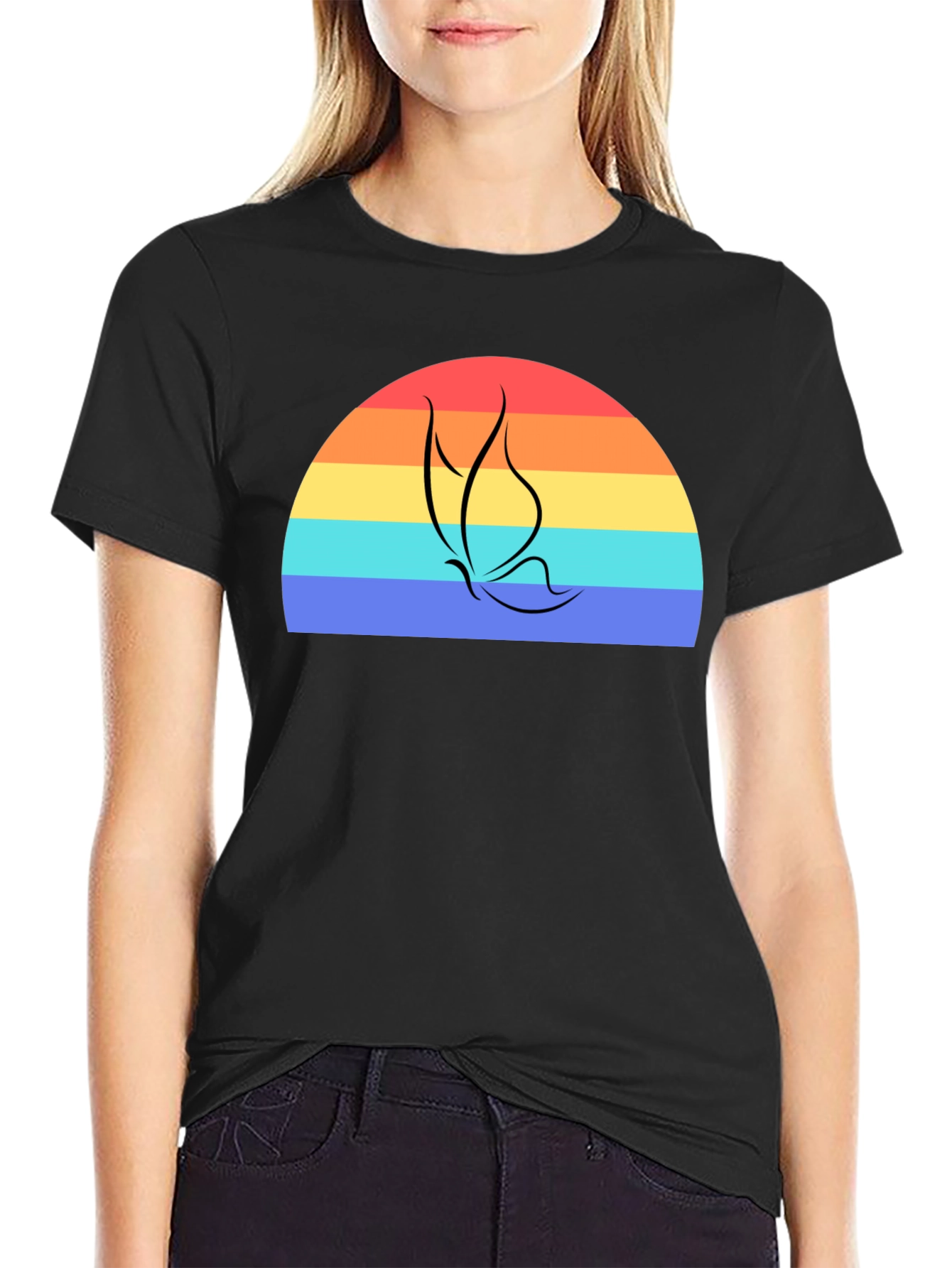 Retro Butterfly Sunset Graphic Tee