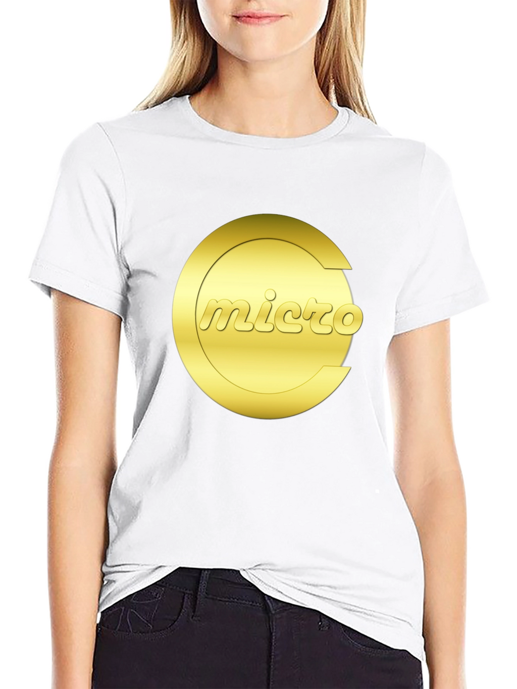 Micro Graphic Tee - Gold Logo Black T-Shirt