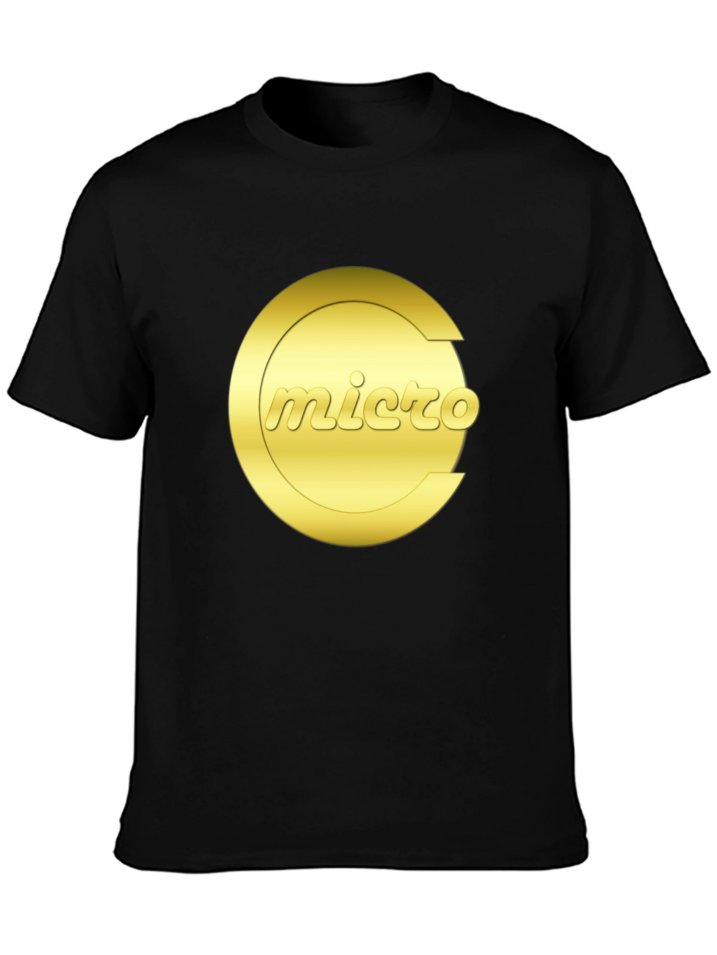 Micro Graphic Tee - Gold Logo Black T-Shirt