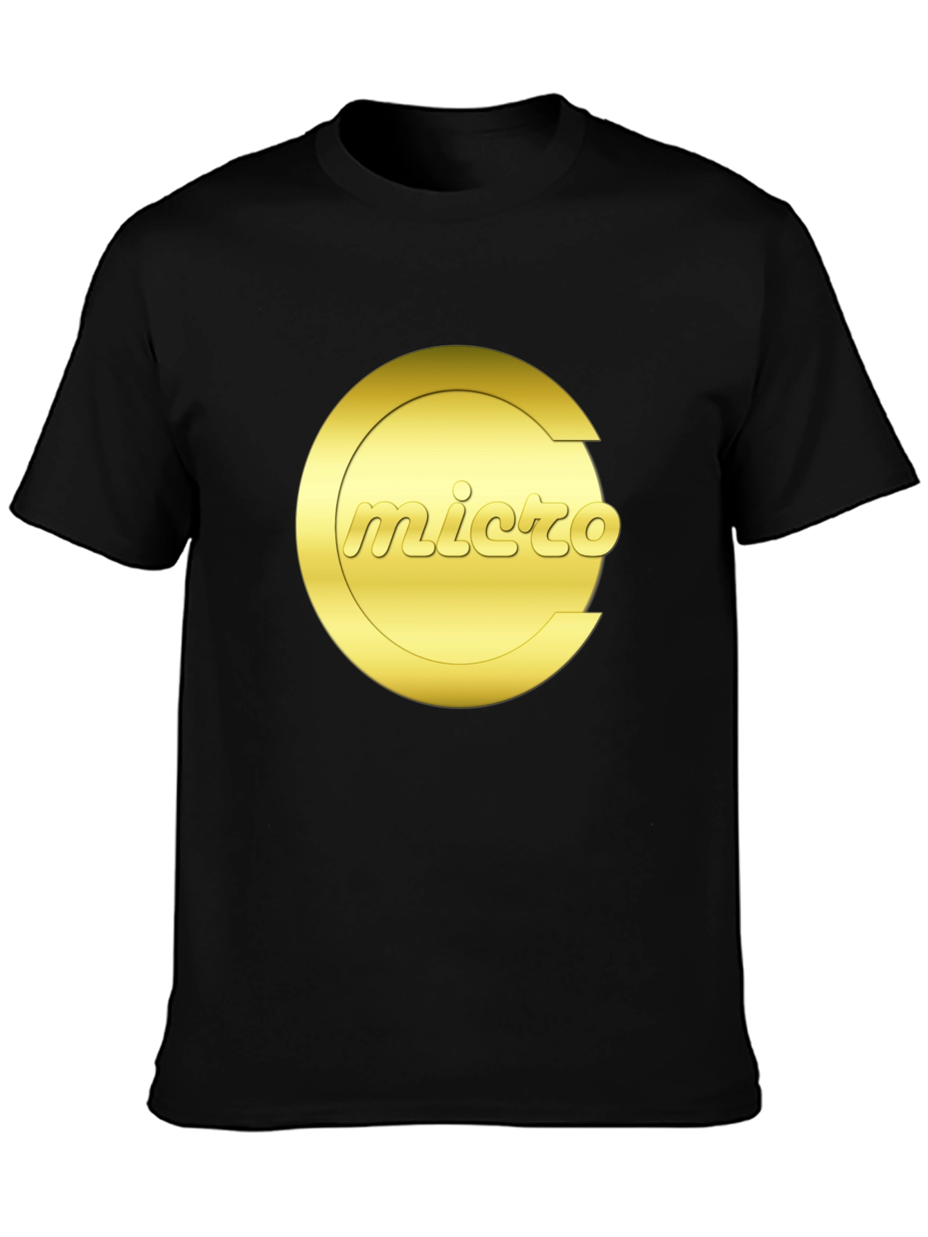 Micro Graphic Tee - Gold Logo Black T-Shirt