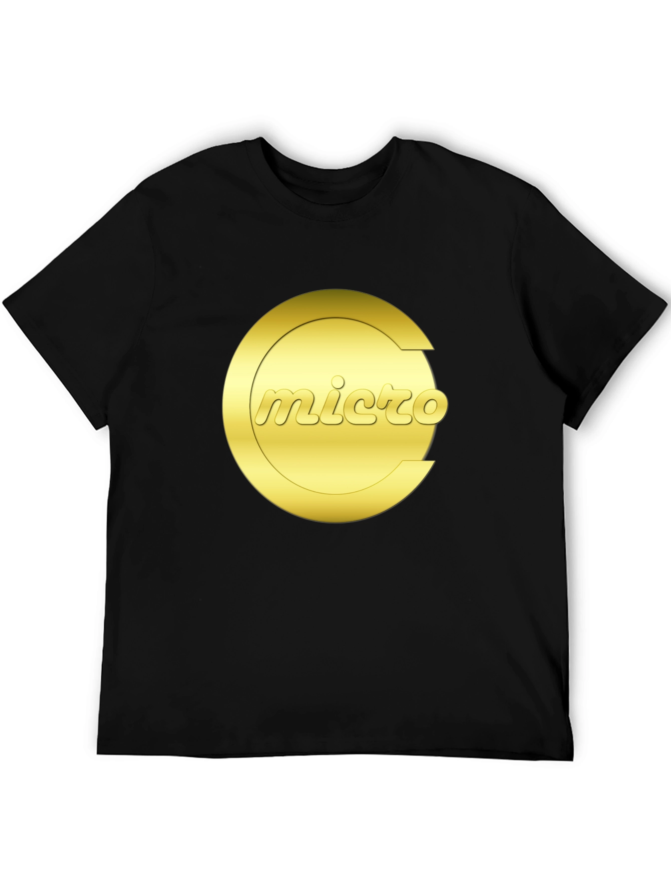 Micro Graphic Tee - Gold Logo Black T-Shirt