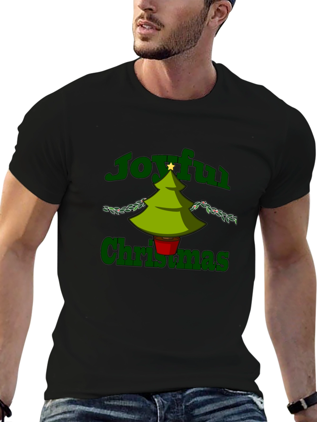 Joyful Christmas Graphic Tee - Holiday Cheer