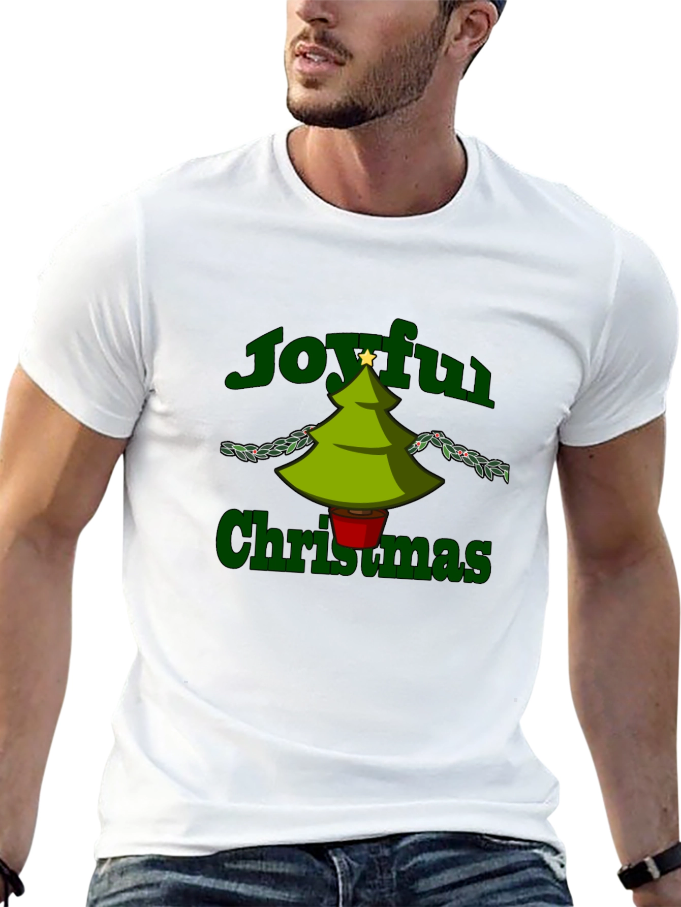 Joyful Christmas Graphic Tee - Holiday Cheer