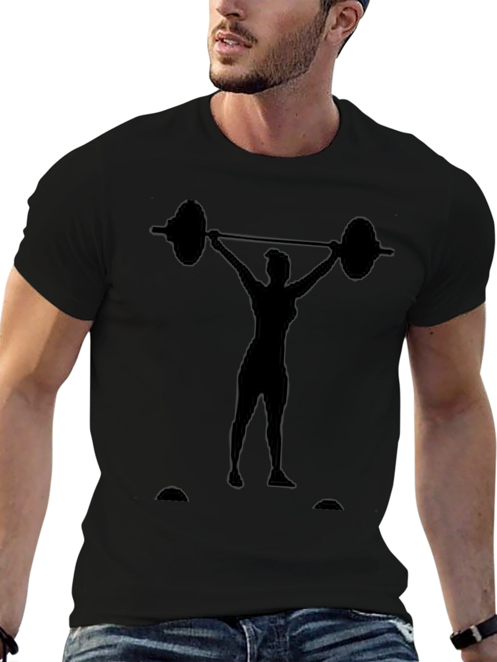 Weightlifting Womans Silhouette Graphic Tee - Black