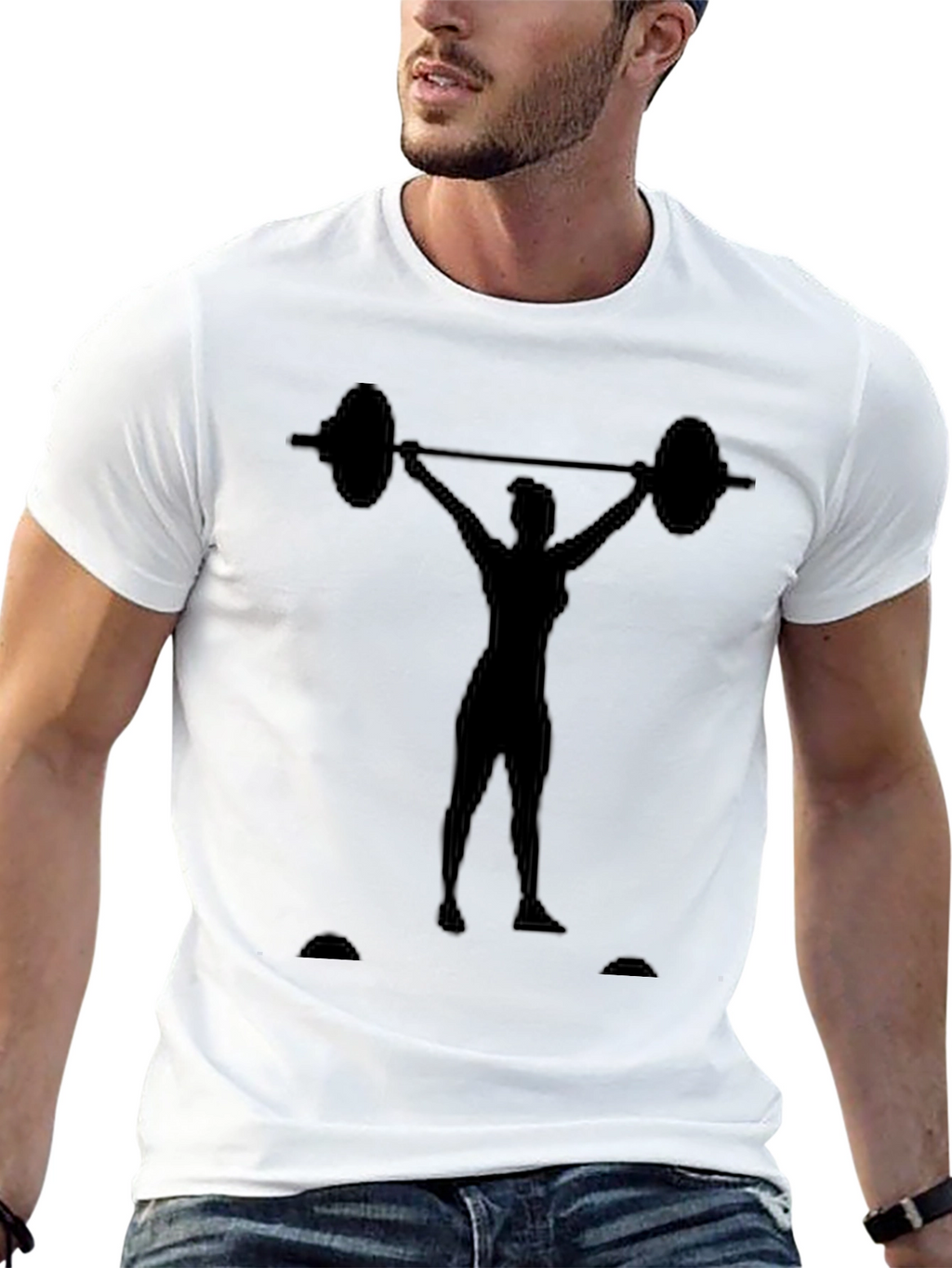 Weightlifting Womans Silhouette Graphic Tee - Black