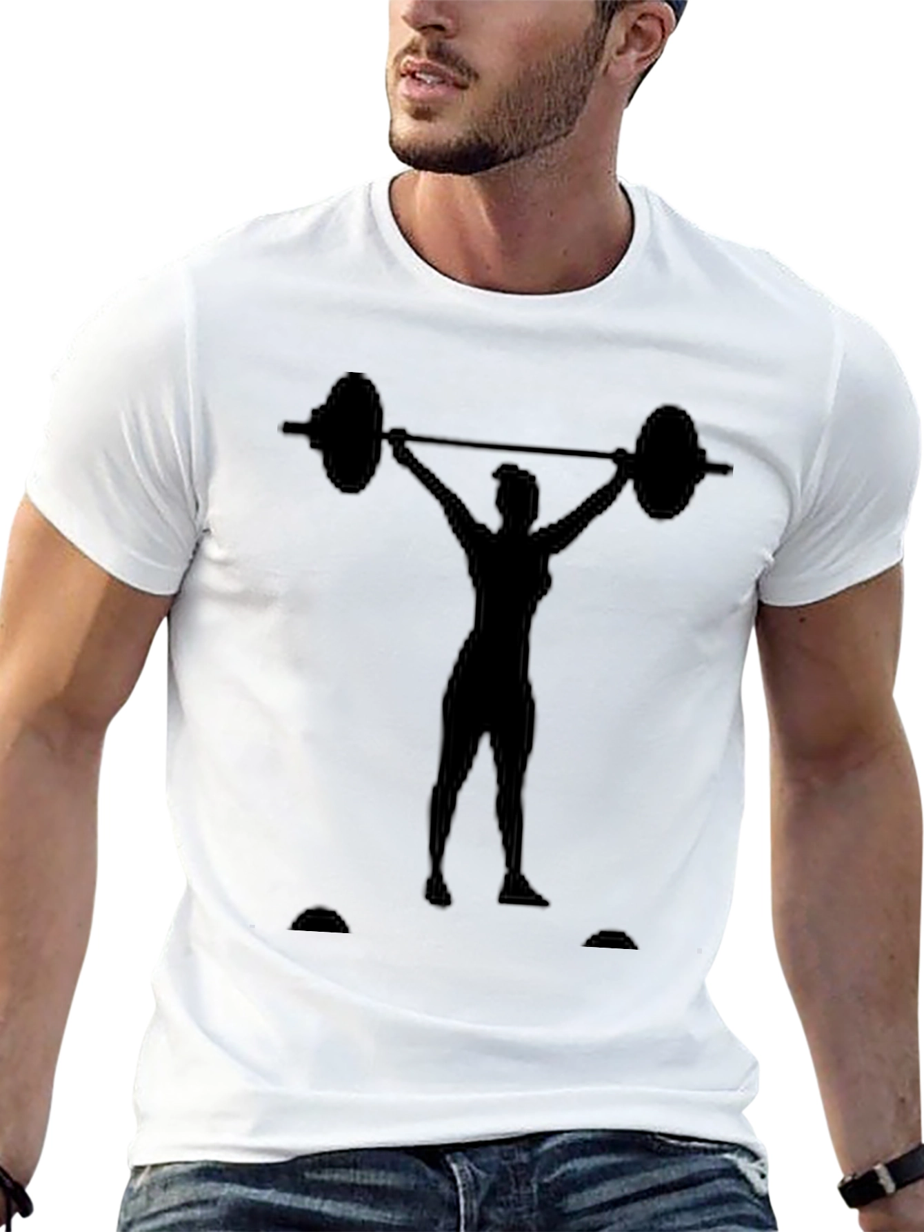 Weightlifting Womans Silhouette Graphic Tee - Black