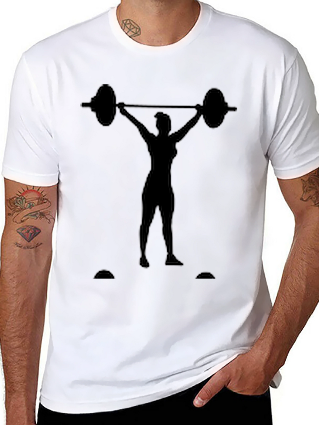Weightlifting Womans Silhouette Graphic Tee - Black