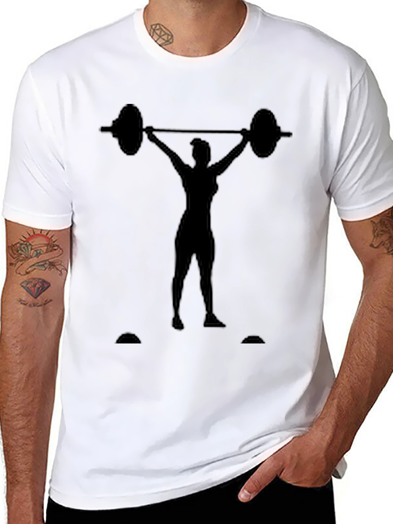 Weightlifting Womans Silhouette Graphic Tee - Black