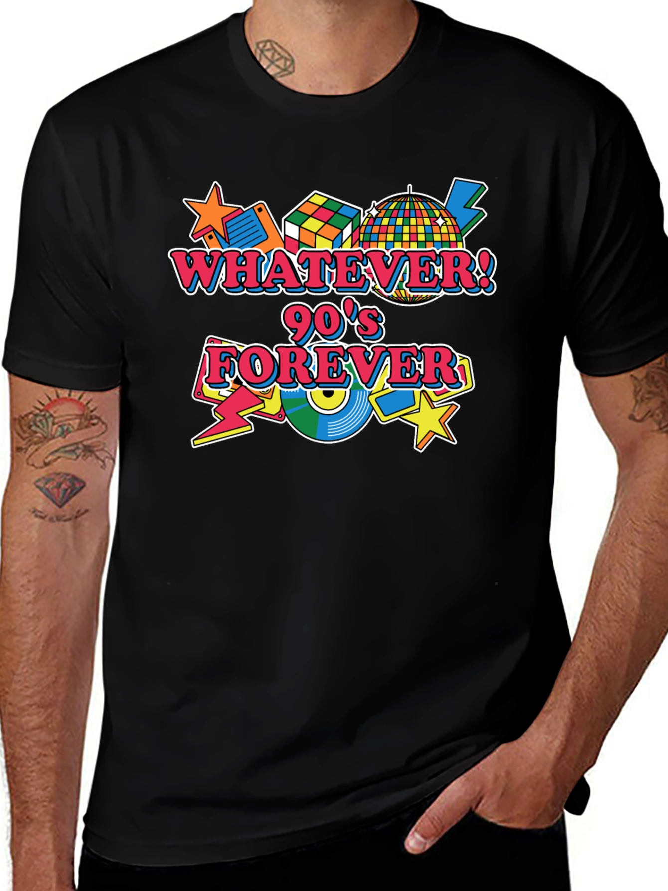 Retro 90s Forever Black T-Shirt