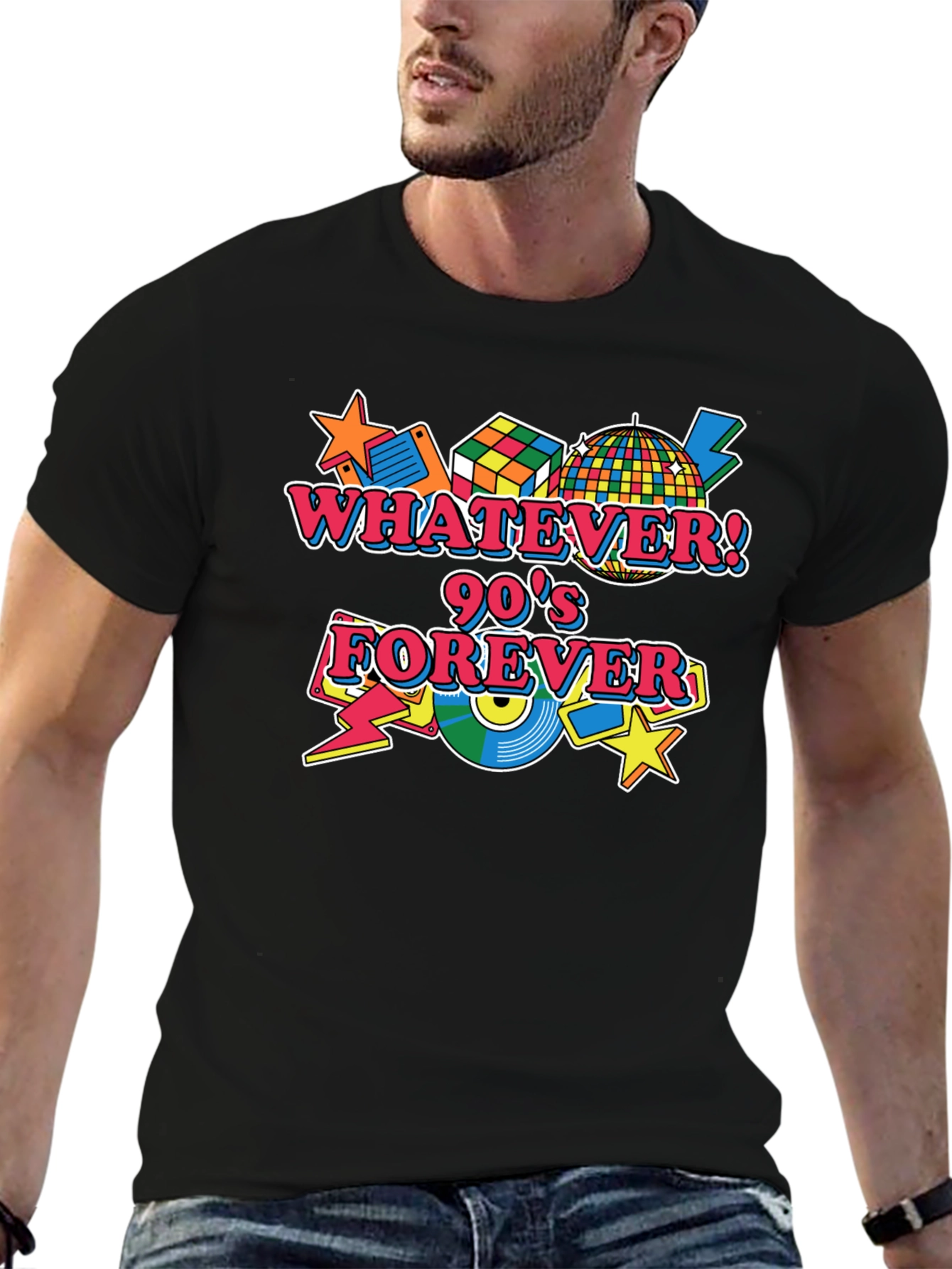 Retro 90s Forever Black T-Shirt