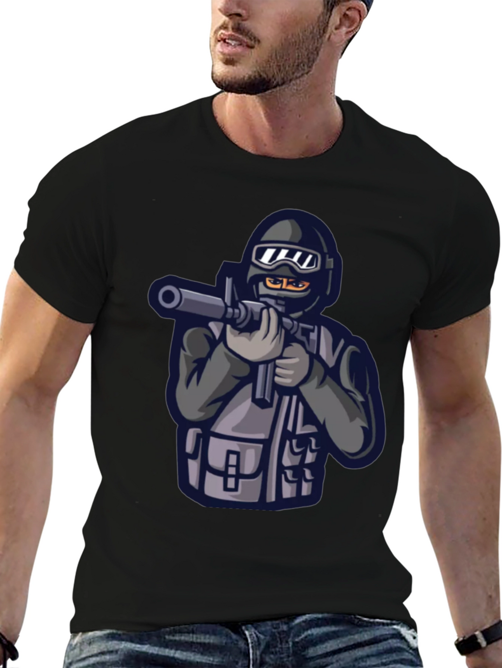 SWAT Team Graphic Black T-Shirt