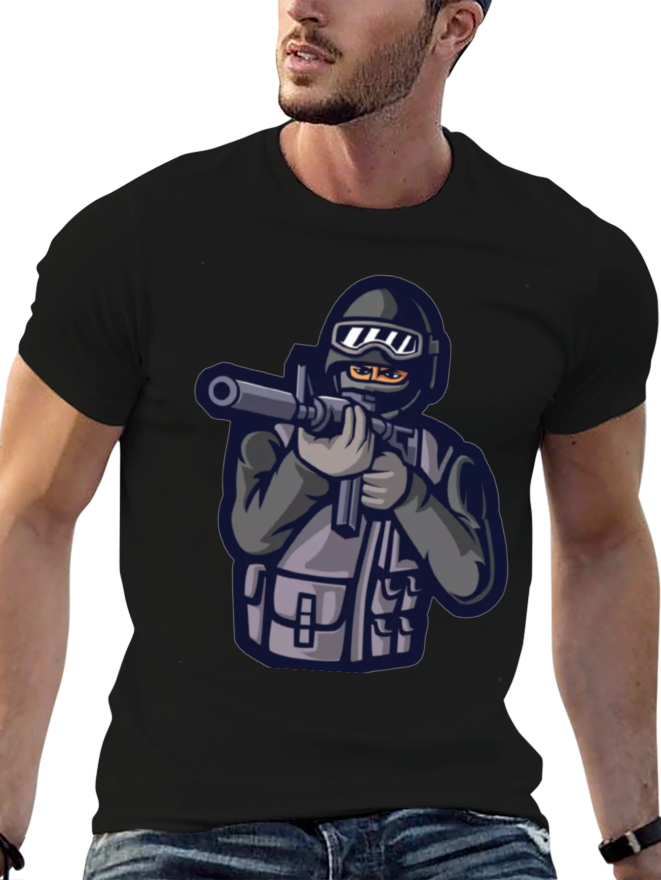 SWAT Team Graphic Black T-Shirt