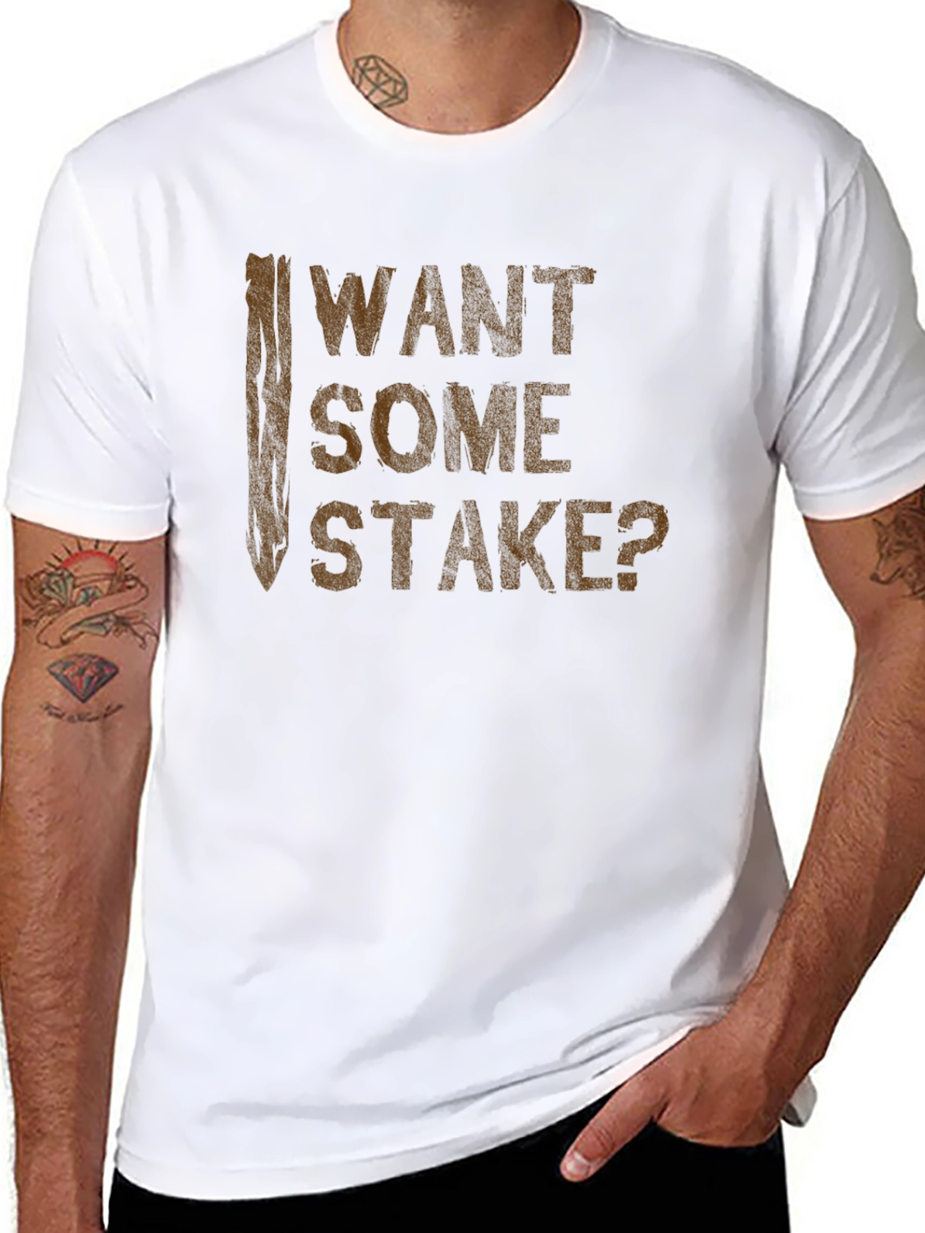 Want Some Stake? Funny Graphic Tee