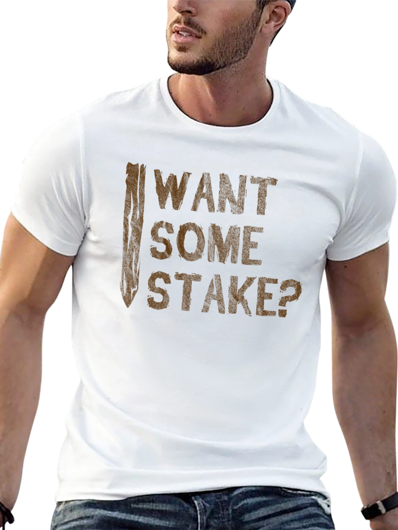 Want Some Stake? Funny Graphic Tee