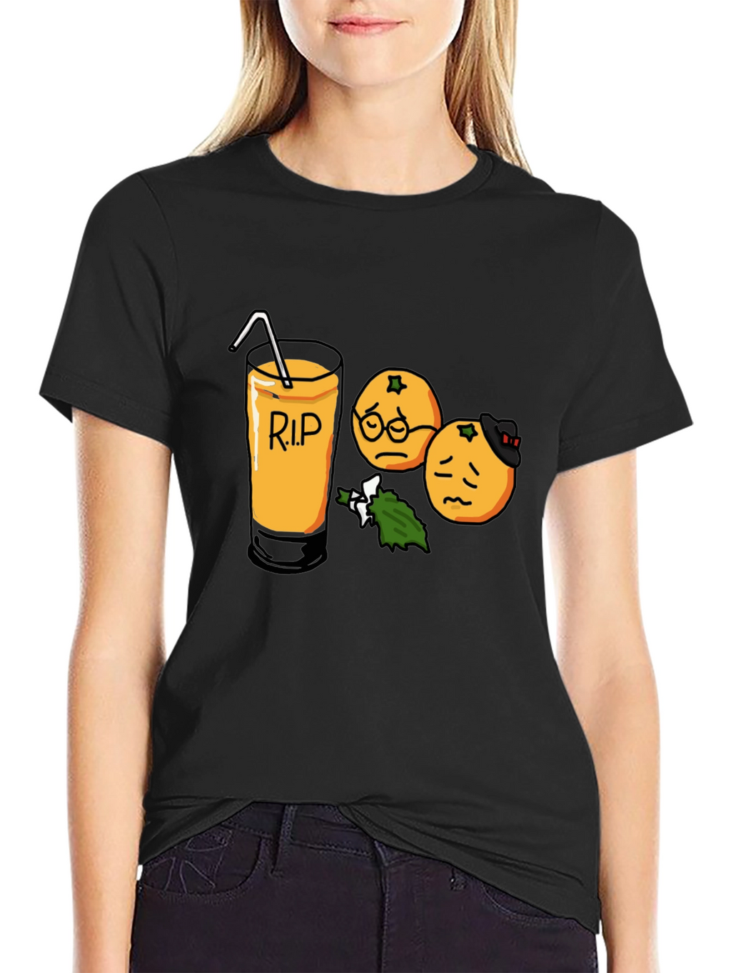 RIP Orange Juice Graphic Tee - Black
