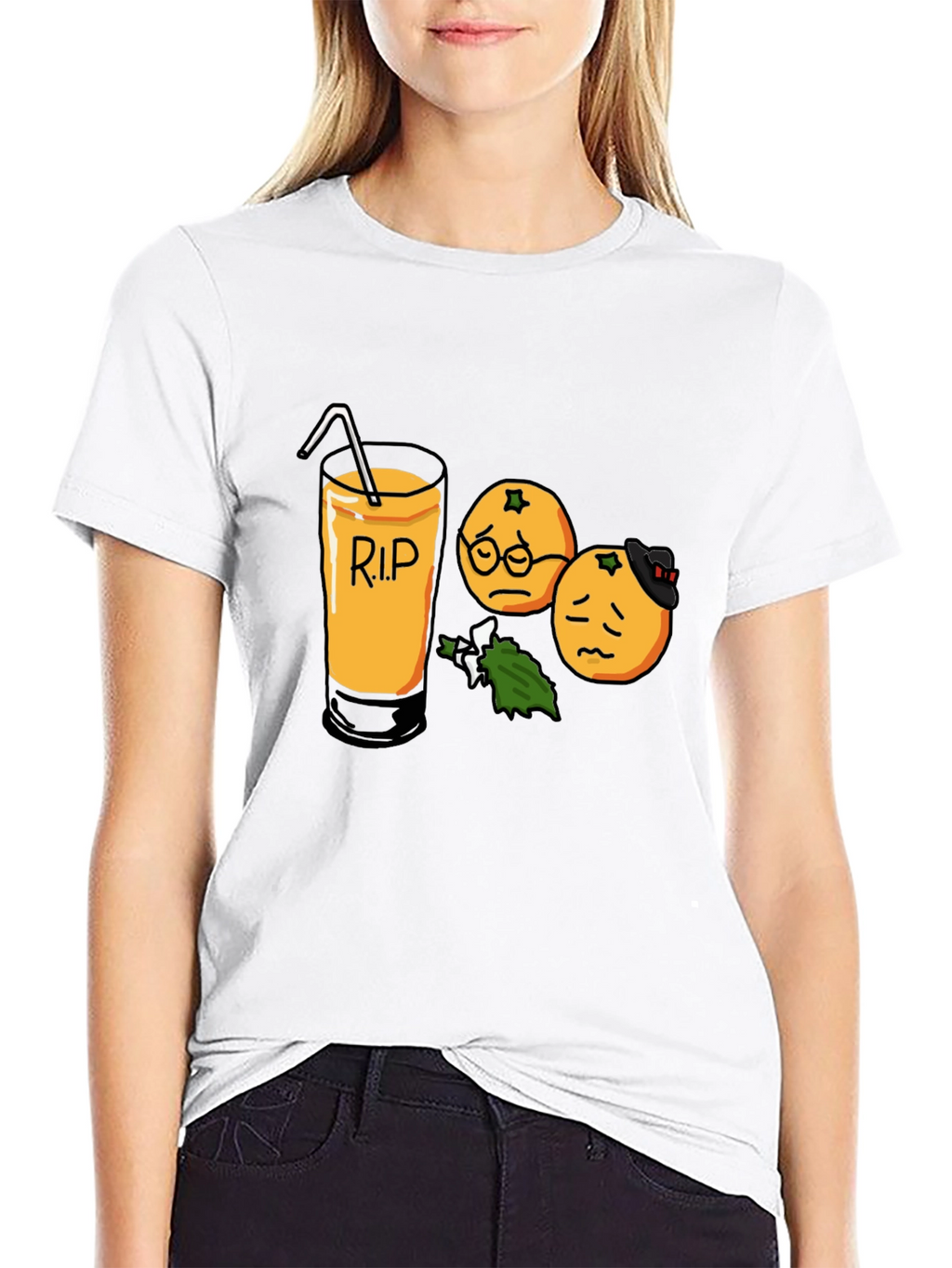 RIP Orange Juice Graphic Tee - Black