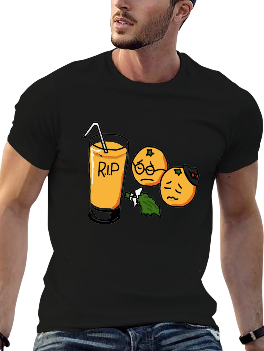 RIP Orange Juice Graphic Tee - Black