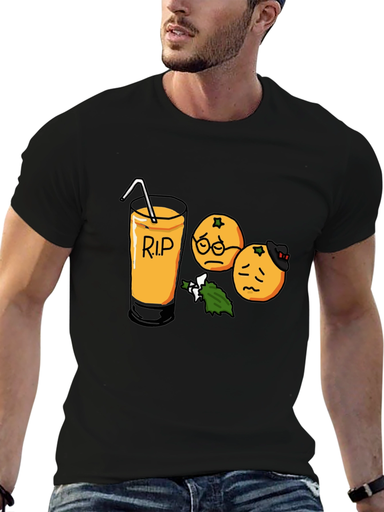 RIP Orange Juice Graphic Tee - Black