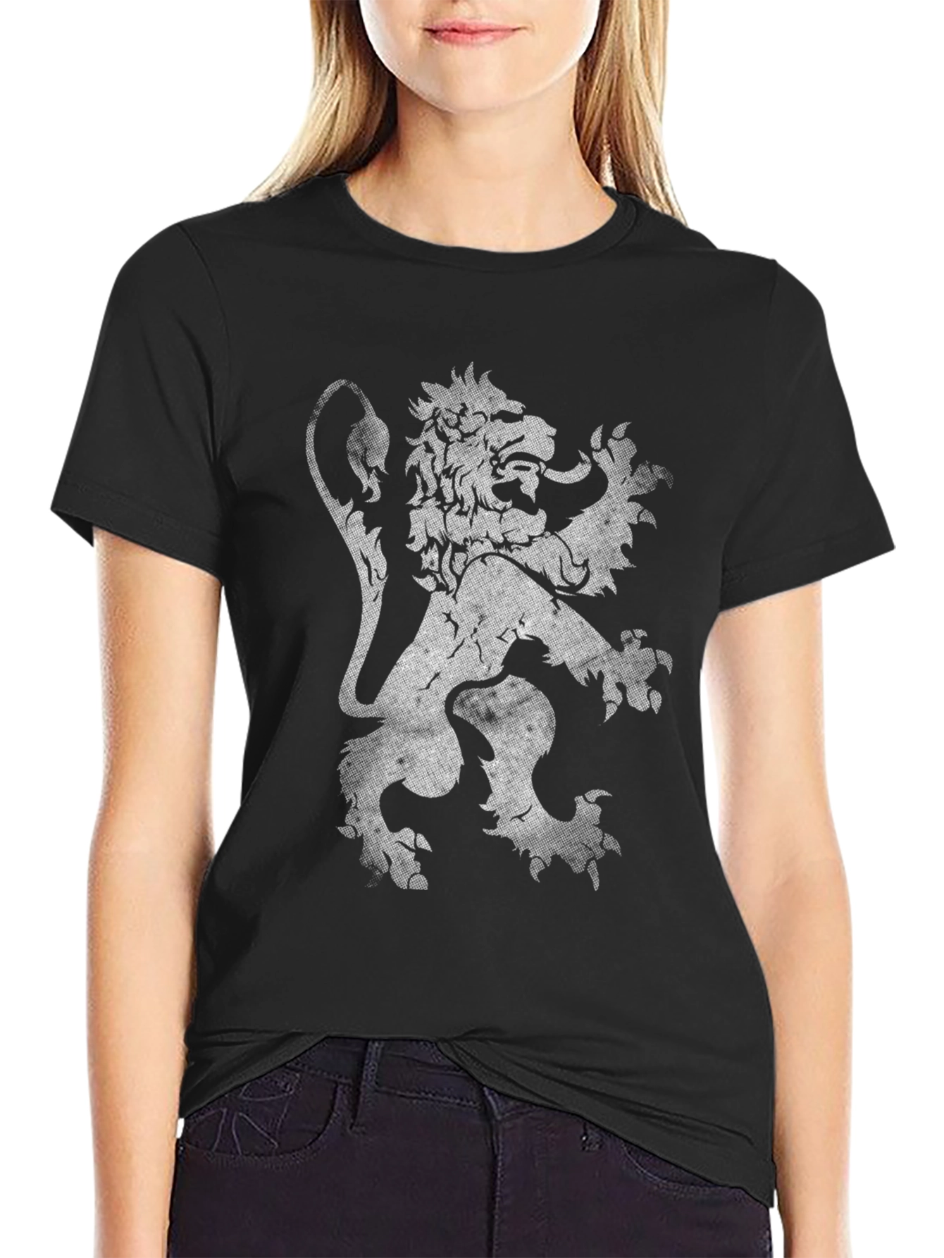 Lion Rampant Graphic Print Tee - Black